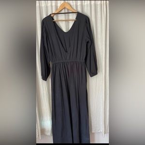 Pfeiffer Maxi dress by Neve & Hawk (Longway) large in charcoal gray cotton EUC